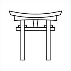 Japan or Chinese gate icon. Best tourist destinations in the world. vector illustration on white background. color editable