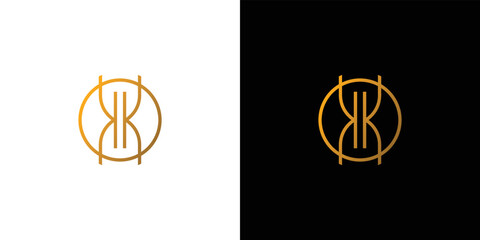 Simple and modern letter KK initials logo design 2