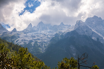 Mountain at Tiger Leaping Gorge. Located 60 kilometers north of Lijiang City, Yunnan Province, China.