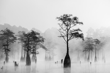 Foggy morning at Cypress Swamp