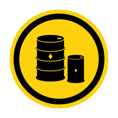 Chemical Drums Black Icon White Background