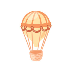 Nursery toy hot air balloon in Boho style illustration. Toy hot air balloon for newborn babies isolated on white background. concept