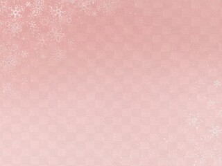 雪の結晶が綺麗なピンクの背景イラスト