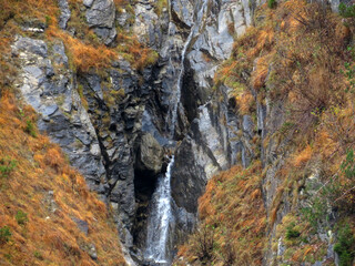 Nameless waterfalls and cascades in the Calfeisental valley and in the UNESCO World Heritage Tectonic Arena Sardona (UNESCO-Welterbe Tektonikarena Sardona), V&auml;ttis - Switzerland (Schweiz)
