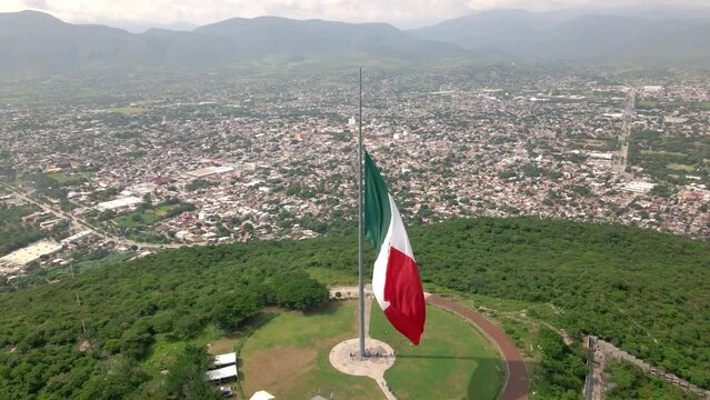 Giant Mexican flag in the city of Iguala, Guerrero, Mexico