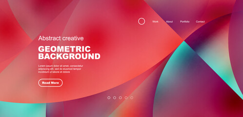 Circles, round shapes and lines with fluid gradients abstract background. Vector illustration for wallpaper, banner, background, leaflet, catalog, cover, flyer