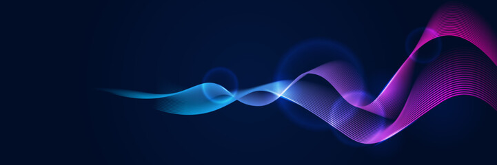 Abstract red blue and pink purple gradient wave particle background. Flow wave with line landscape. Digital data structure. Future mesh pattern point visualization. Technology vector illustration.