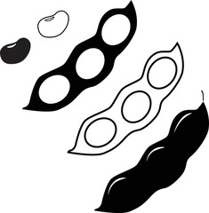 soybeans icon on white background. soy beans symbol. nature vegetable food. soybean seeds sign. flat style.