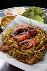 grilled meat on fire