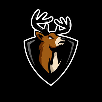 Deer esport logo design vector