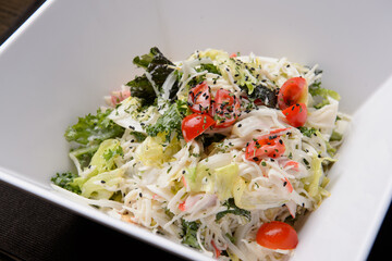 a salad with various vegetables
