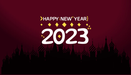 
Happy new year  2023 text background Vector illustration.