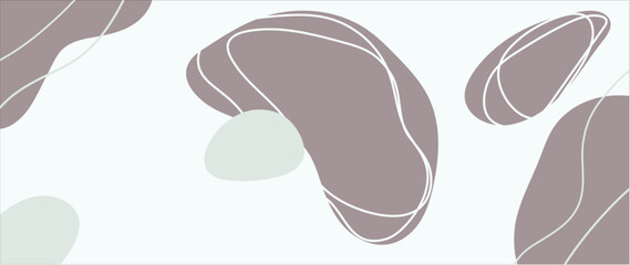 Minimal abstract background vector illustration. Soft earth tone pastel color organic shape and curve line art. Design for decoration, card, wall art, print, poster, home decor, cover, wallpaper.