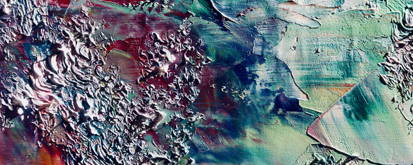 Color texture. Hand drawn oil painting on canvas. Abstract art background. Modern, contemporary art. Colorful canvas. Wall decor background	