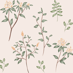 Flower Garden hand drawn seamless pattern