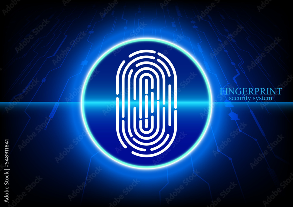 Poster graphics design fingerprint concept security access control vector illustration