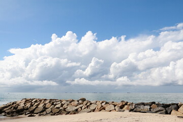 Day light Blue sky with a white clouds for background and seascape. - 548911849