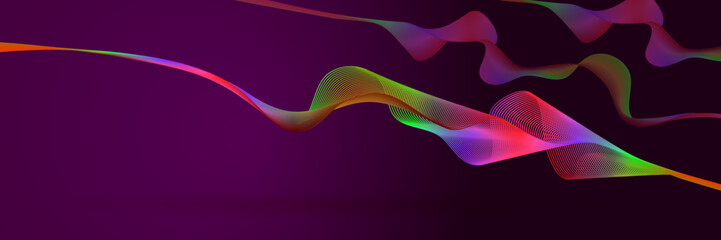 Abstract gradient wave of particles. Big data. Digital background. Futuristic vector illustration.
