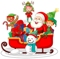 Cute Christmas characters icon isolated