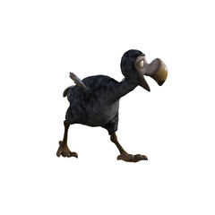 Vulture baby cartoon character on transparent background. PNG file, 3d rendering illustration.