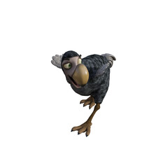 Vulture baby cartoon character on transparent background. PNG file, 3d rendering illustration. © W.S. Coda