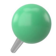 Push pin. Drawing pin. 3D pin.