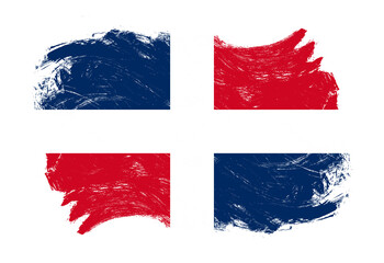 Dominican republic flag on distressed grunge white stroke brush background