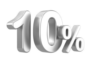3D 10%. Ten percent. 3D illustration.
