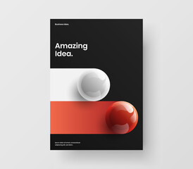Amazing company cover vector design template. Minimalistic 3D balls corporate identity illustration.