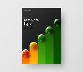 Simple 3D balls brochure illustration. Original corporate cover design vector concept.
