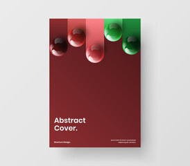 Simple 3D balls booklet illustration. Multicolored front page vector design concept.