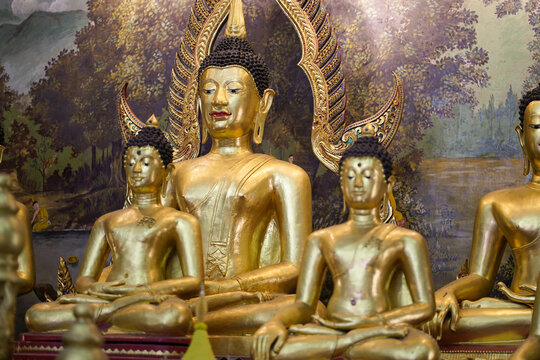 Thai Lanna golden buddha in northern Thailand