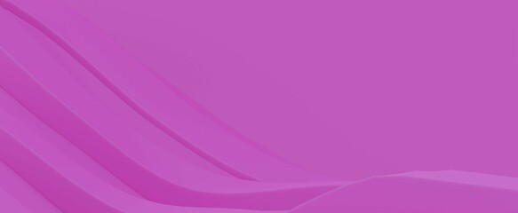 Purple wave from stripes background. Abstract wavy gradient lines with 3d render twisted geometric structures. Decorative banner springboards for fast descent