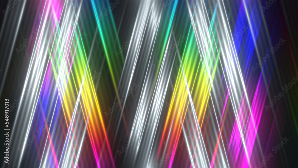 Poster animation of moving rays of colorful prism. motion. moving 3d pattern with sand stripes. geometric p