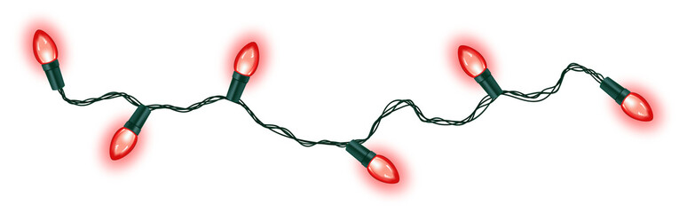 christmas light on transparent background.