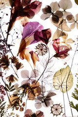 dry flowers on the white background