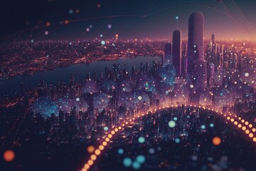 Obraz premium Illustration about high-tech imagination. Made by AI.