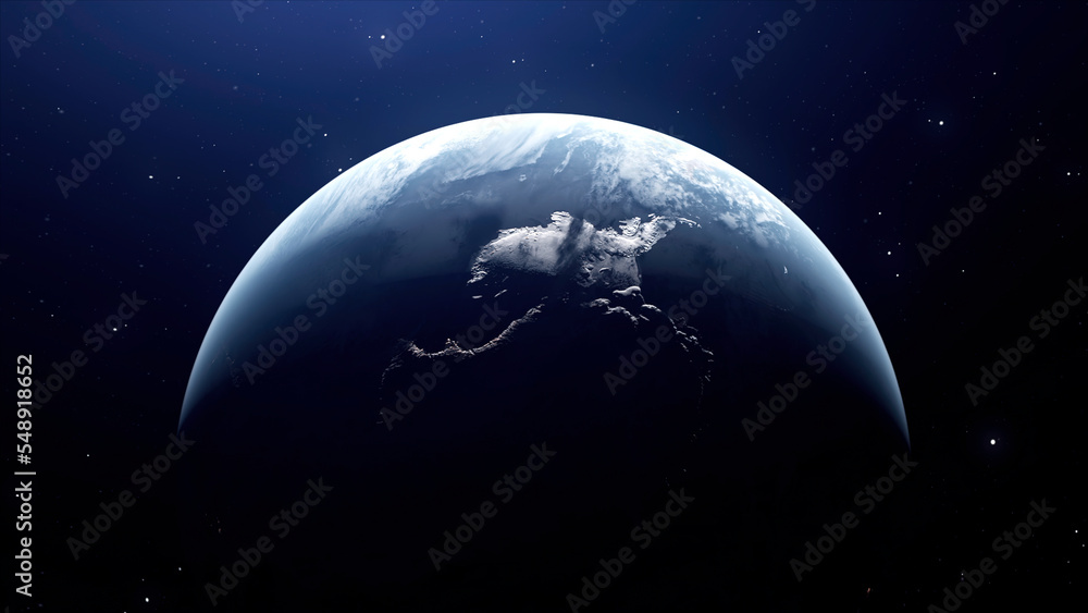 Poster blue backlight with a view of the ground. motion.abstraction on the crust you can see a view of the 