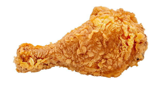 Foto de Fried chicken drumstick on white background, Fried chicken on white  PNG File. do Stock | Adobe Stock