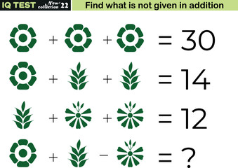 Mathematical operations. Math intelligence question, Addition subtraction and operation