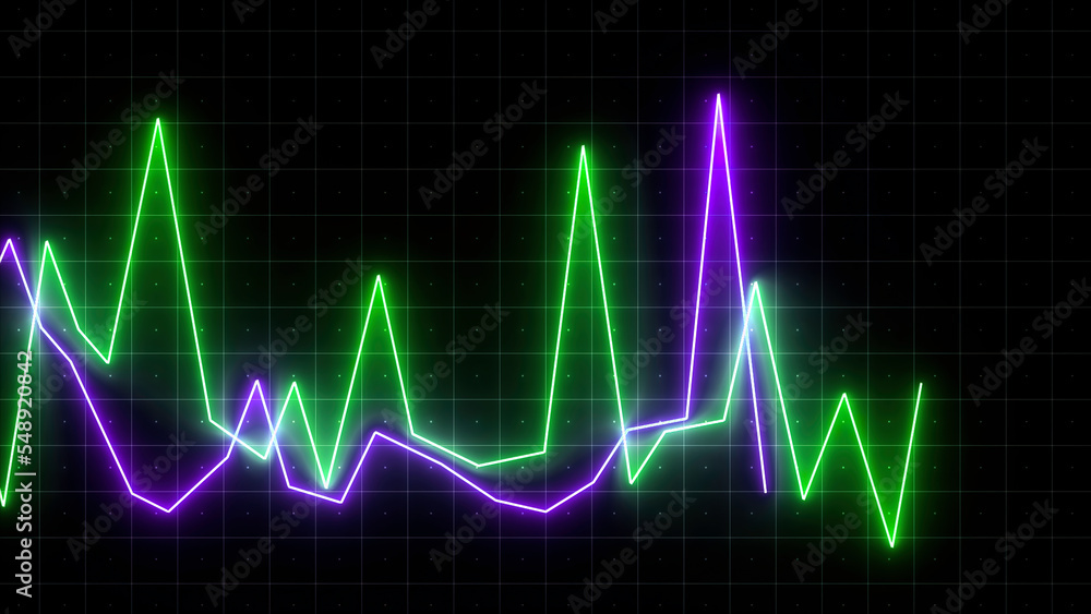 Aufkleber green purple and red graphics . motion . multicolored graphics on a black background that shimmer in
