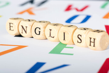 Verschiedene Buchstaben und Sprache Englisch