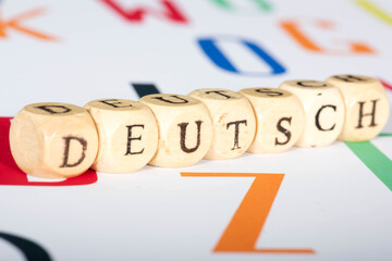 Verschiedene Buchstaben und Sprache Deutsch