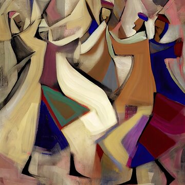 African dancers painting generated with Artificial Intelligence