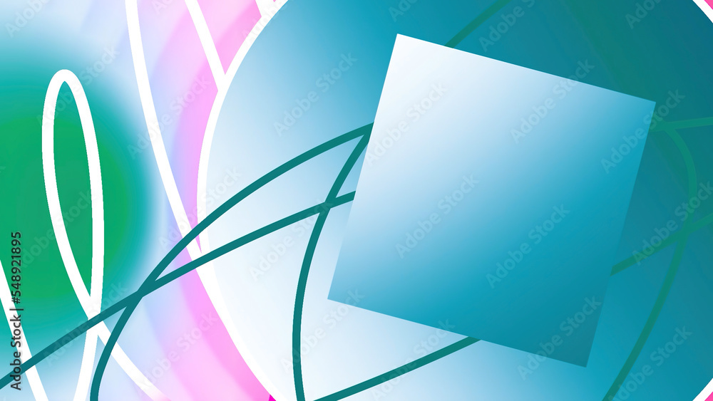 Aufkleber colorful animation with moving curves and geometric shapes. motion. stylish animation with curved li