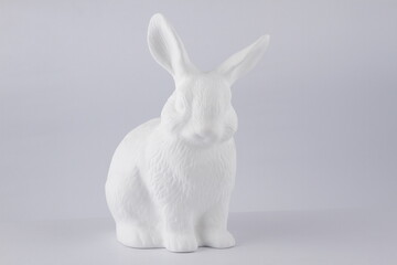 White ceramic rabbit for home decoration