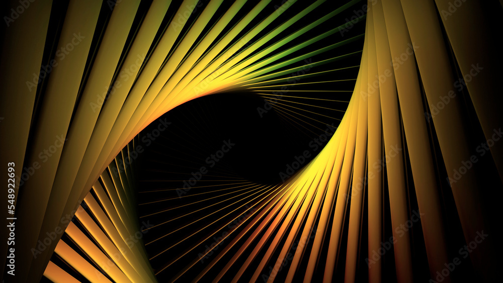 Aufkleber yellow gleaming corridors. design.a black background with yellow wrapping creates a small moving spa