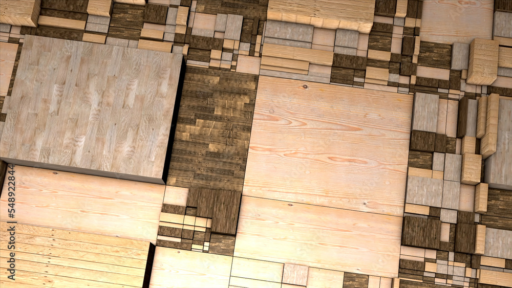 Aufkleber green and brown background. motion.small rectangles and squares make up the mosaics in the animation