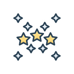 Color illustration icon for stars