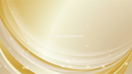 Abstract elegant flowing gold wave line vector on white background. Luxury shiny gold wave template design
